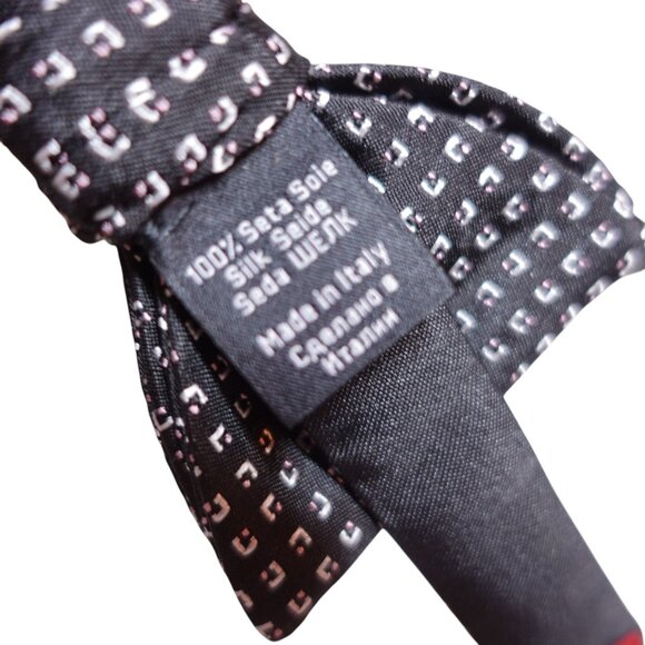NWT Hugo Boss Men's Dressy Bow Tie With Jacquard Pattern Black 100% Silk - Picture 5 of 8